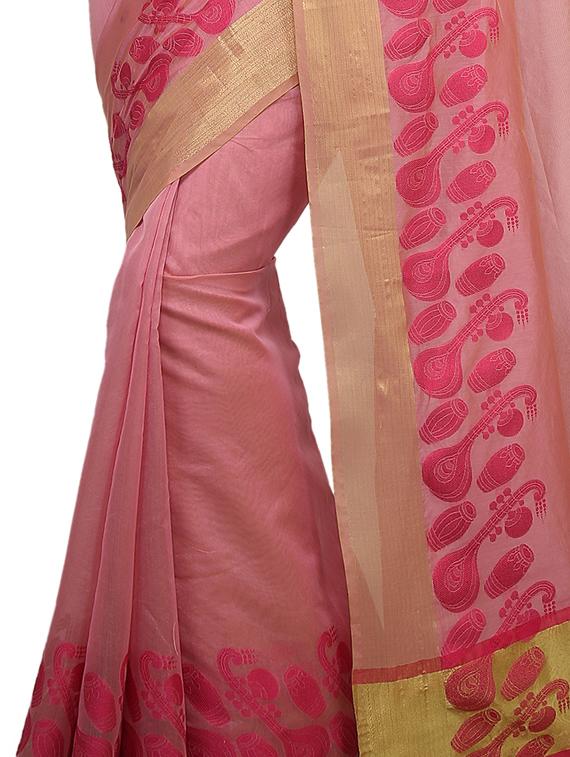 conversational zari border banarasi saree with blouse - 15737986 - Zoom Image - 2