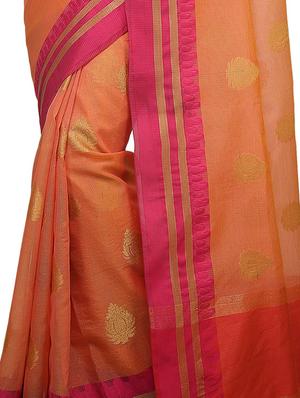 zari motif banarasi saree with blouse - 15737991 - Standard Image - 2