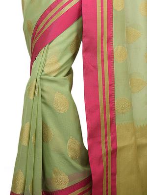zari motif banarasi saree with blouse - 15738004 - Standard Image - 2