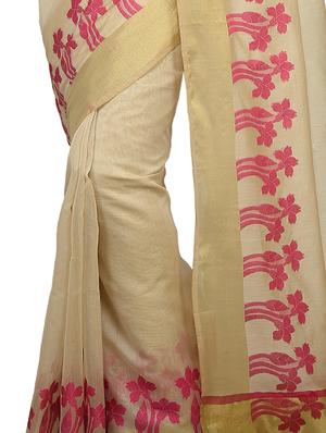 floral zari border banarasi saree with blouse - 15738007 - Standard Image - 2
