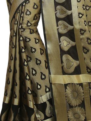 zari motif banarasi saree with blouse - 15738010 - Standard Image - 2