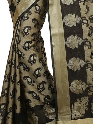 paisley zari motif banarasi saree with blouse - 15738026 - Standard Image - 2