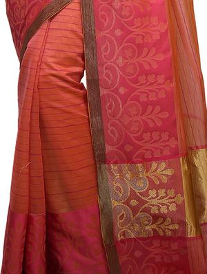 gold zari pallu banarasi saree with blouse - 15738030 - Standard Image - 2