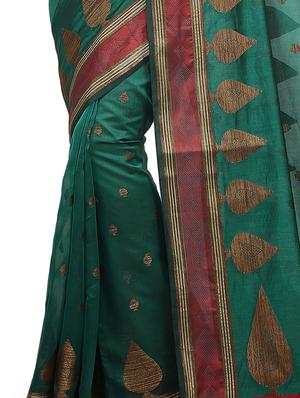 zari motif banarasi saree with blouse - 15738040 - Standard Image - 2