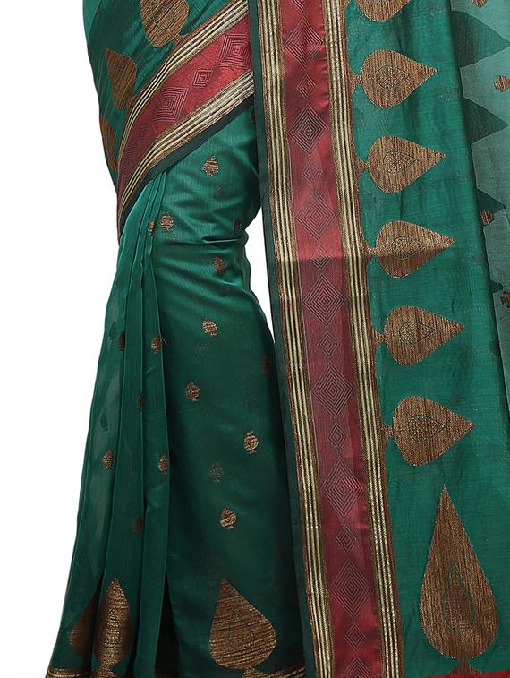 zari motif banarasi saree with blouse - 15738040 - Zoom Image - 2