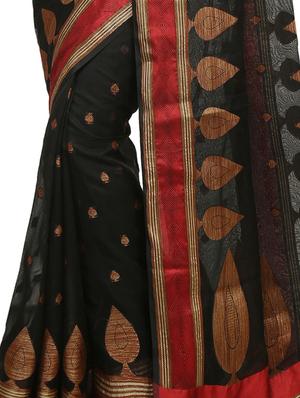 zari motif banarasi saree with blouse - 15738042 - Standard Image - 2