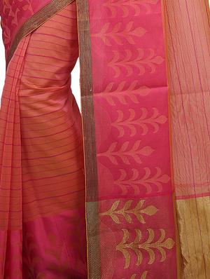 gold zari pallu banarasi saree with blouse - 15738046 - Standard Image - 2