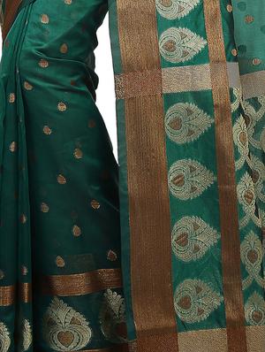 zari motif banarasi saree with blouse - 15738057 - Standard Image - 2