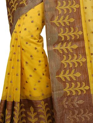 zari motif banarasi saree with blouse - 15738063 - Standard Image - 2