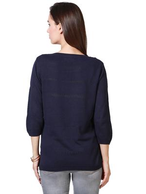 round neck knitted textured top - 15738073 - Standard Image - 2