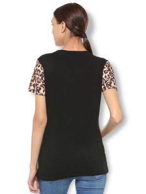 animal print lace trim top - 15738089 - Standard Image - 2