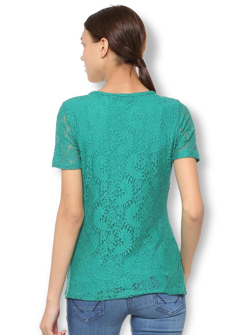 short sleeved lace top - 15738090 - Zoom Image - 2