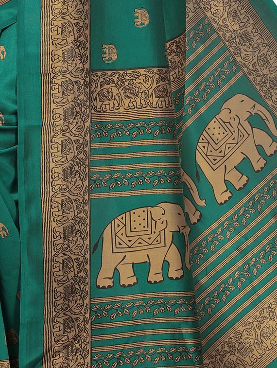 kalamkari mysore silk saree with blouse - 15738100 - Zoom Image - 2