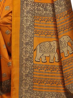 kalamkari mysore silk saree with blouse - 15738101 - Standard Image - 2