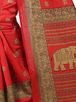 kalamkari mysore silk saree with blouse - 15738102 - Standard Image - 2