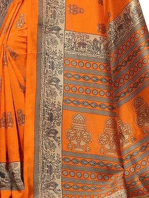 mysore silk printed saree with blouse - 15738104 - Standard Image - 2