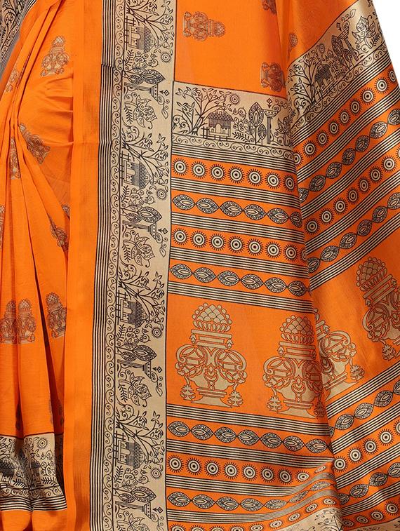 mysore silk printed saree with blouse - 15738104 - Zoom Image - 2