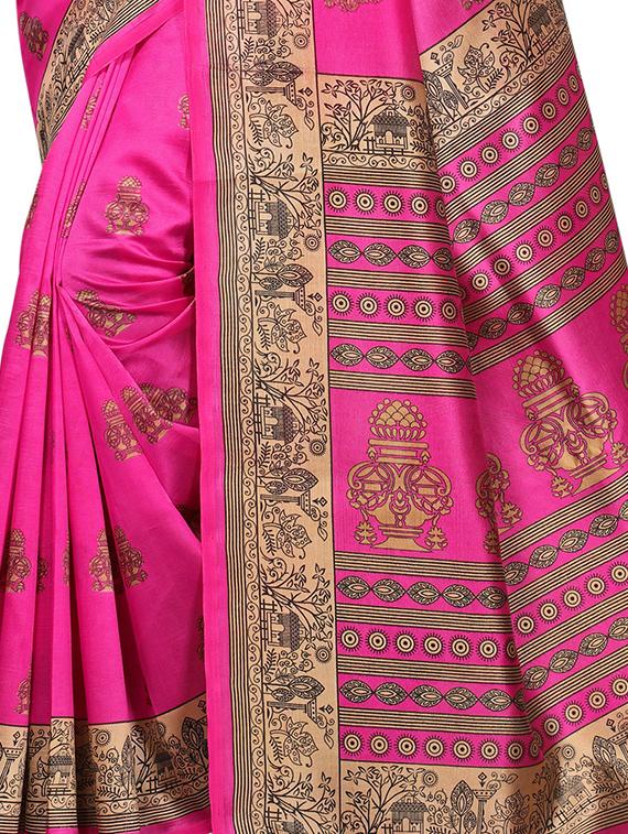 mysore silk printed saree with blouse - 15738105 - Zoom Image - 2