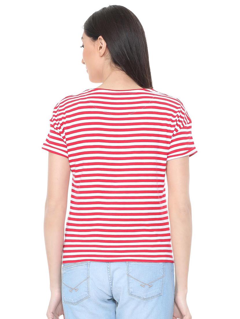 tie-knot hem striped top - 15738150 - Zoom Image - 2
