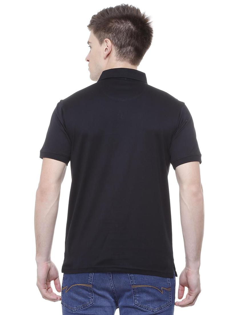 black cotton polo t-shirt - 15738163 - Zoom Image - 2