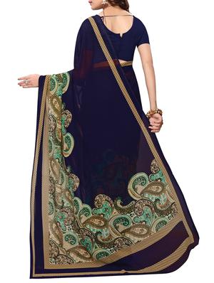 paisley printed saree with blouse - 15738171 - Standard Image - 2