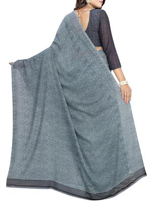 half & half printed saree with blouse - 15738173 - Standard Image - 2