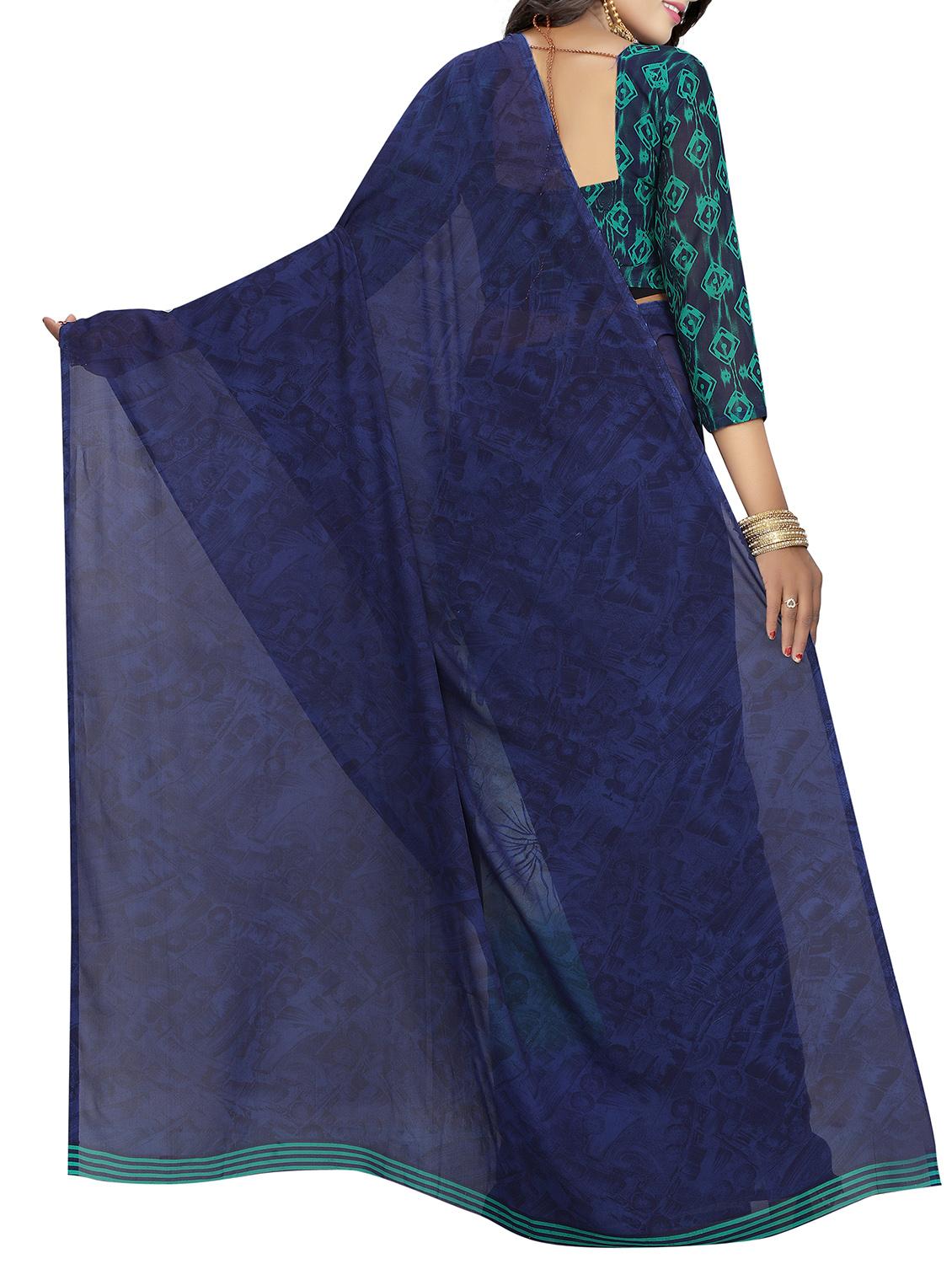 floral half & half saree with blouse - 15738176 - Zoom Image - 2