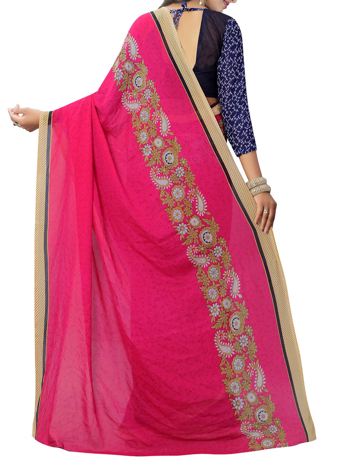 floral half & half saree with blouse - 15738177 - Zoom Image - 2