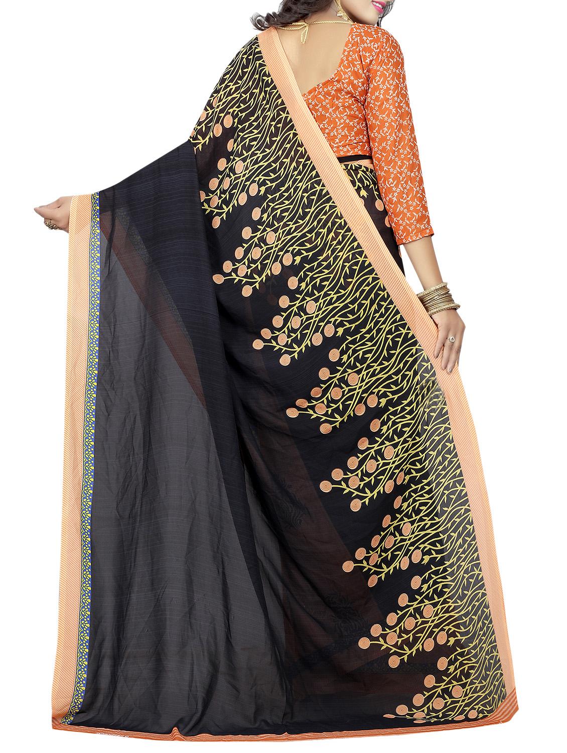 floral half & half saree with blouse - 15738181 - Zoom Image - 2