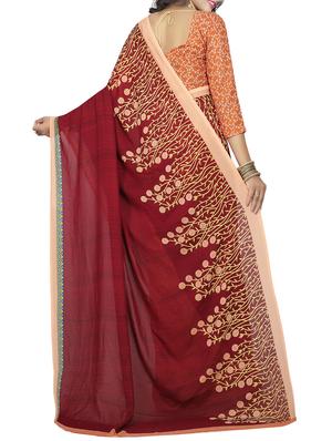 floral half & half saree with blouse - 15738182 - Standard Image - 2