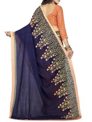floral half & half saree with blouse - 15738183 - Standard Image - 2