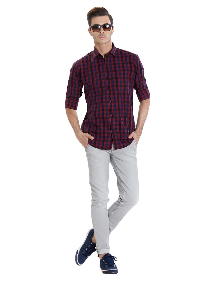 grey cotton plain jeans - 15738435 - Zoom Image - 5