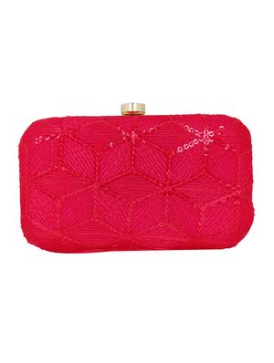 pink cotton polyester blend box clutch - 15738581 - Standard Image - 2