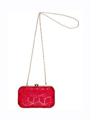 pink cotton polyester blend box clutch - 15738581 - Standard Image - 5