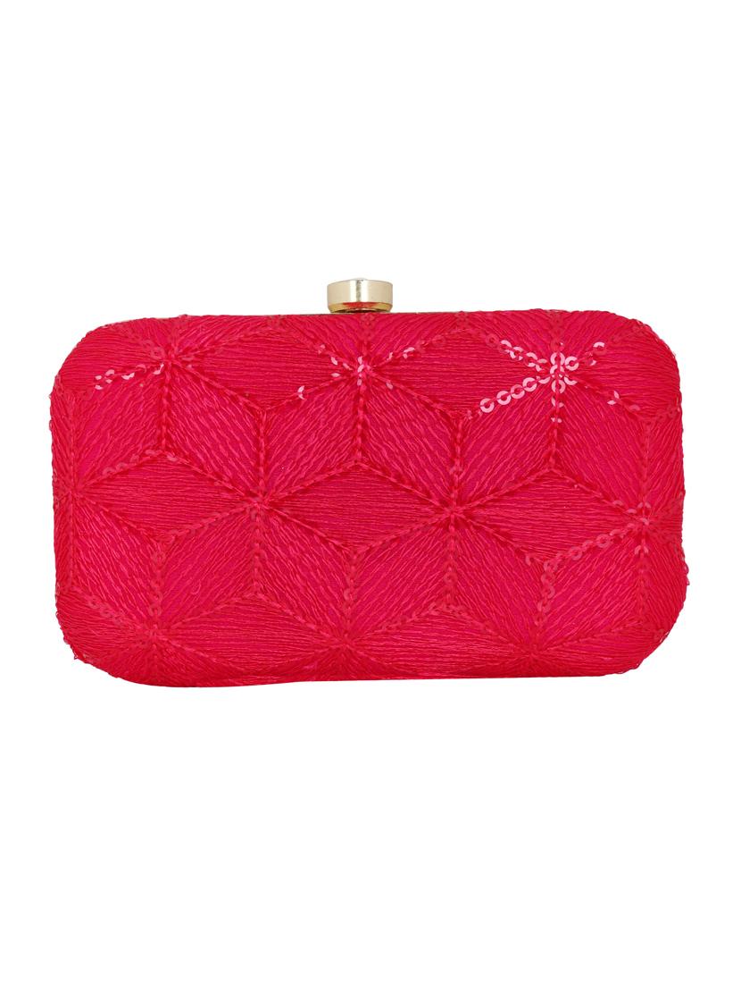 pink cotton polyester blend box clutch - 15738581 - Zoom Image - 2