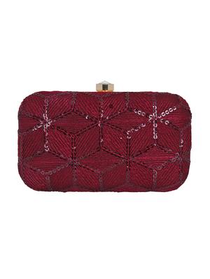 maroon cotton polyester blend regular clutch - 15738582 - Standard Image - 2