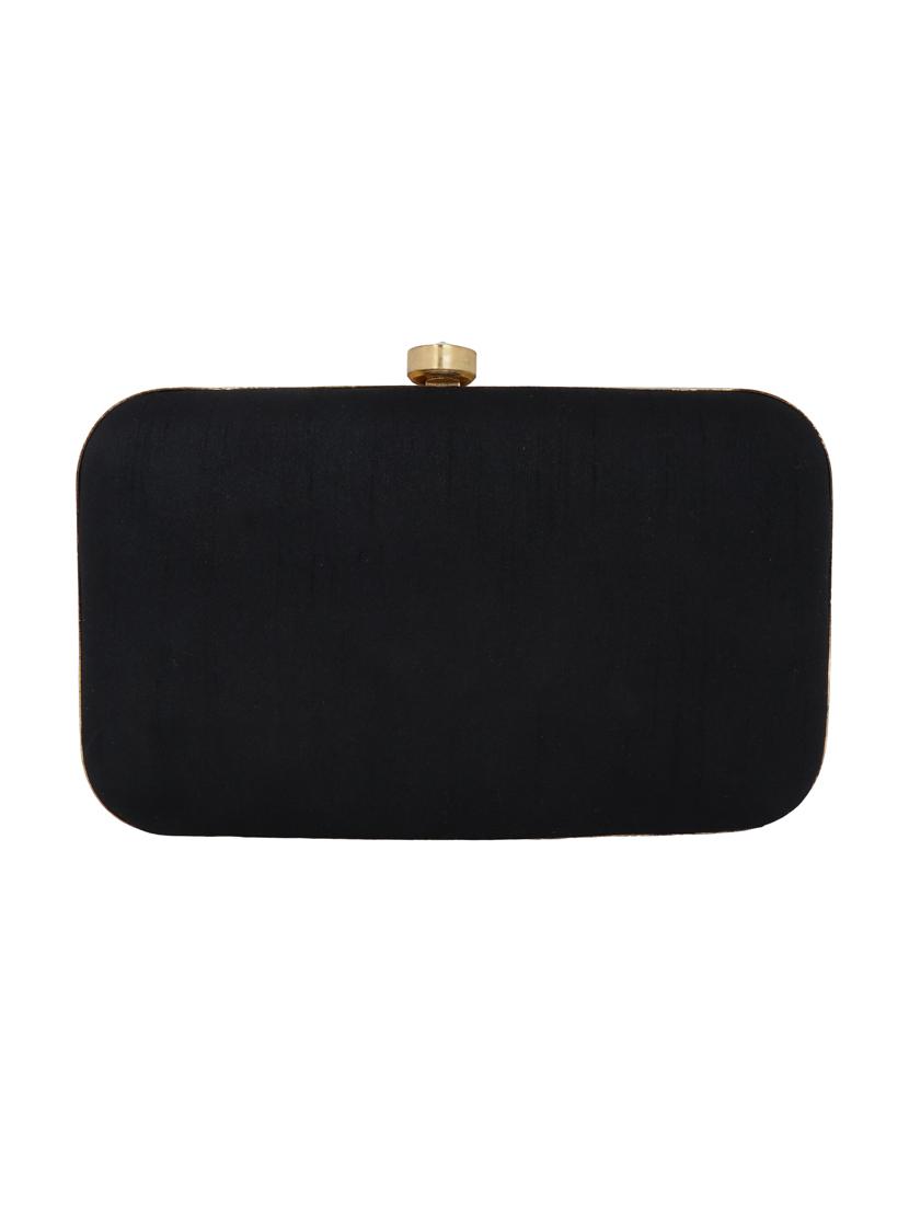black cotton polyester blend box clutch - 15738588 - Zoom Image - 2