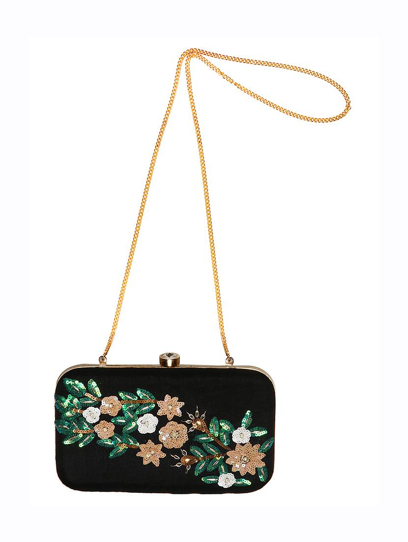 black cotton polyester blend box clutch - 15738588 - Zoom Image - 5