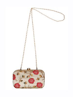 white cotton box clutch - 15738591 - Standard Image - 5