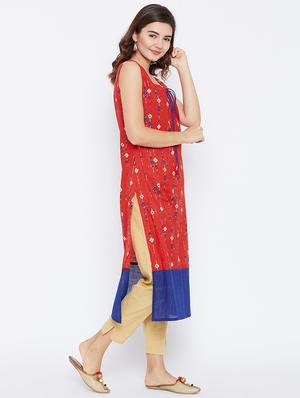 printed straight kurta - 15738772 - Standard Image - 2