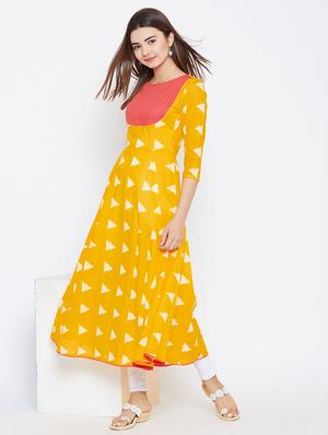 Geometrical flared kurta - 15738775 - Standard Image - 5
