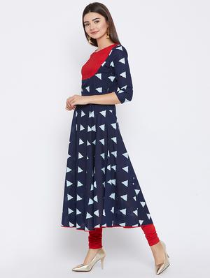 Geometrical flared kurta - 15738776 - Standard Image - 2