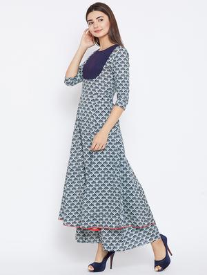 Flared printed kurta - 15738779 - Standard Image - 2