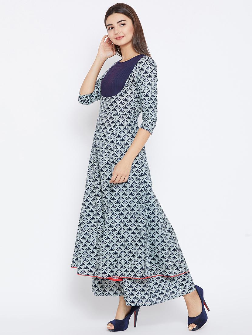 Flared printed kurta - 15738779 - Zoom Image - 2