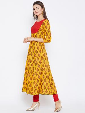 Flared printed kurta - 15738783 - Standard Image - 2