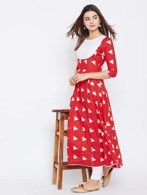 A-line geometrical kurta - 15738784 - Standard Image - 5