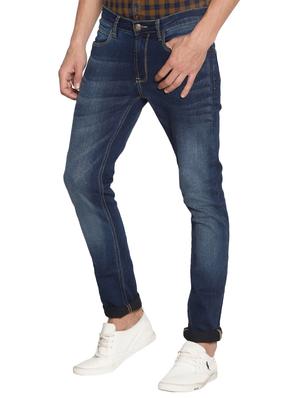 navy blue cotton washed jeans - 15738813 - Standard Image - 2