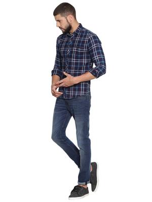 navy blue cotton washed jeans - 15738821 - Standard Image - 5