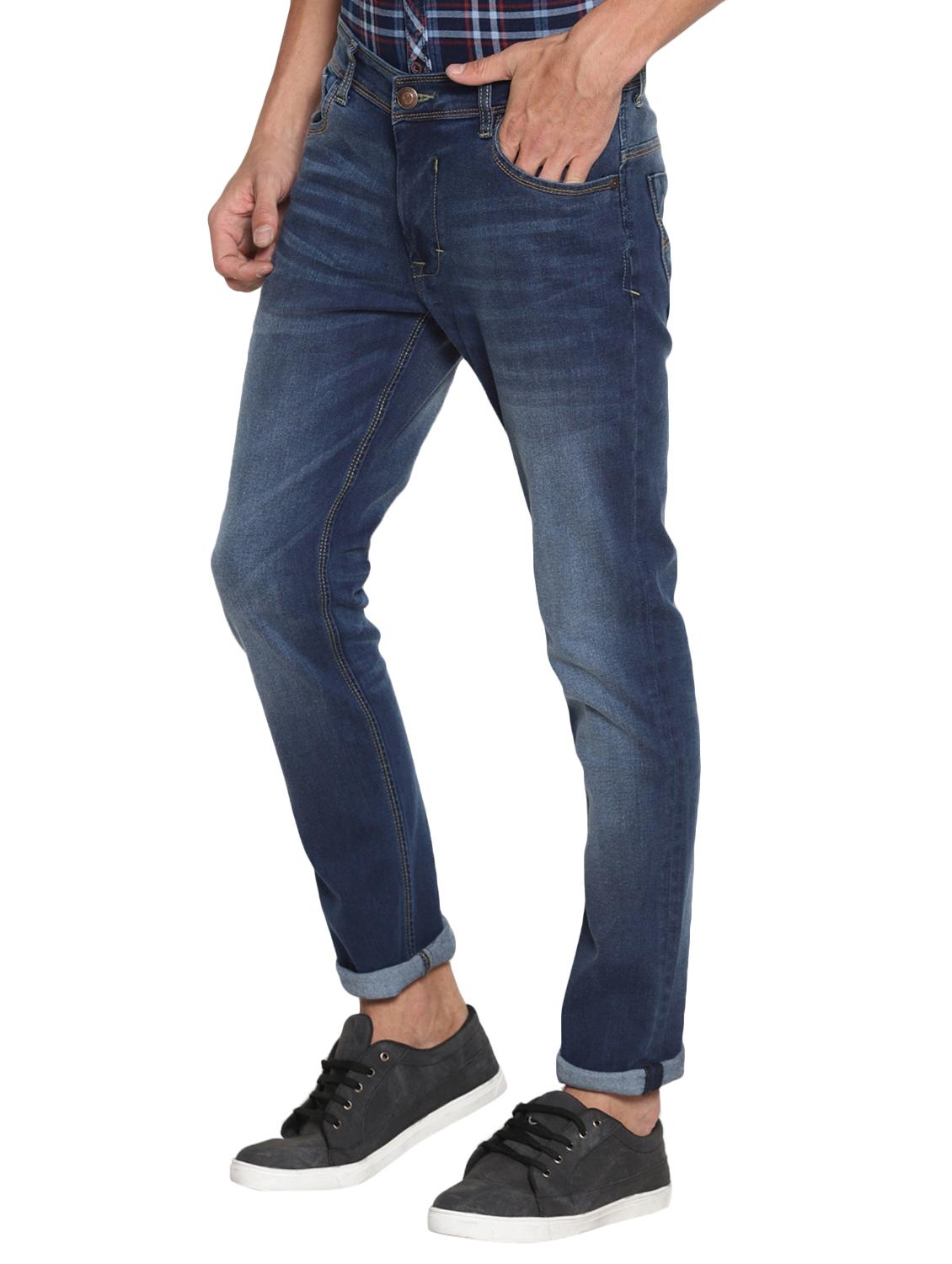 navy blue cotton washed jeans - 15738821 - Zoom Image - 2