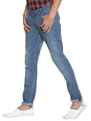 light blue cotton washed jeans - 15738822 - Standard Image - 2